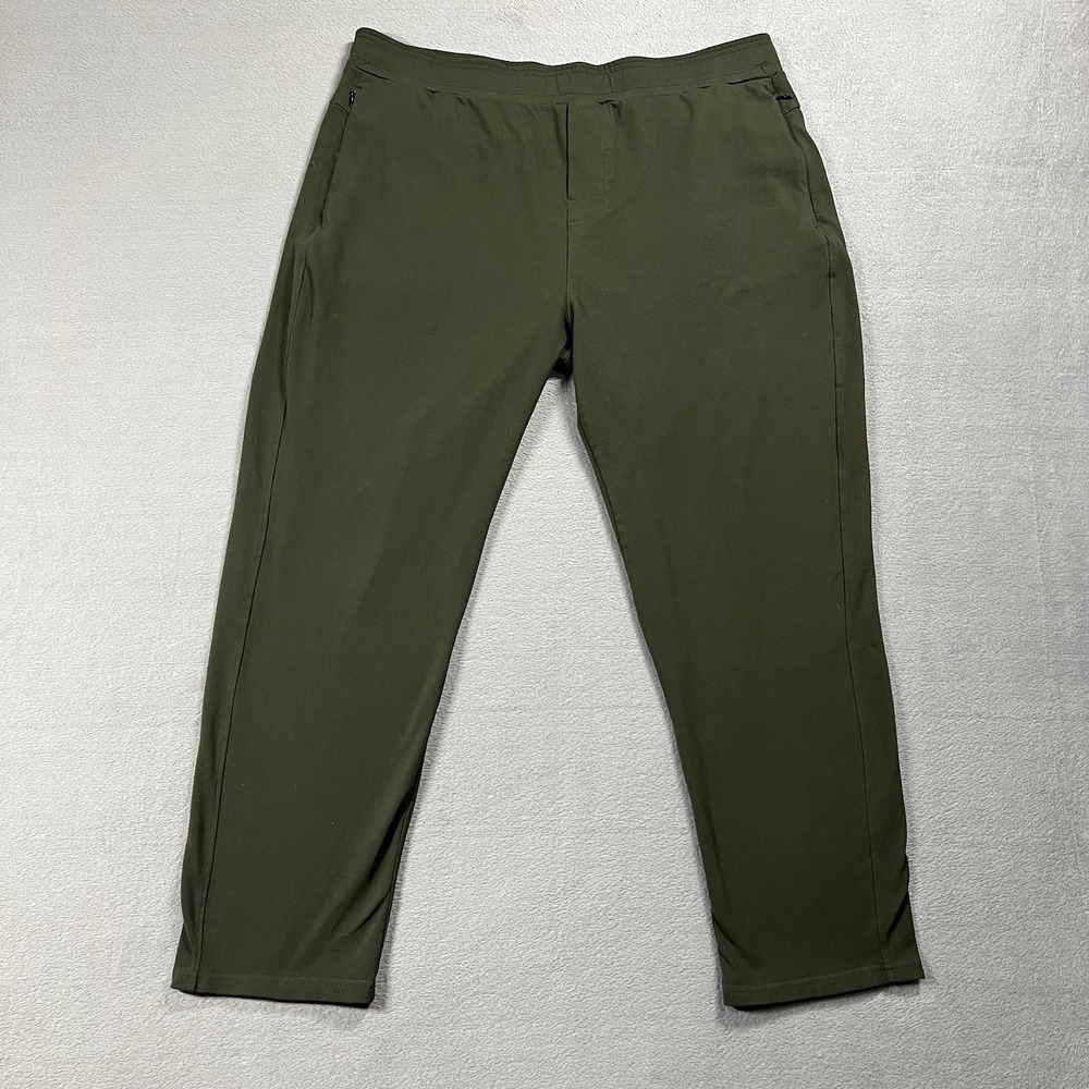 Public Rec Pants Mens 40x30 Green Joggers All Day Everyday Zip Pockets Gym